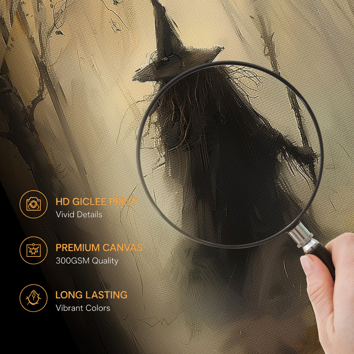Forest Witches Halloween Canvas Wall Art, Magical Gothic Decor