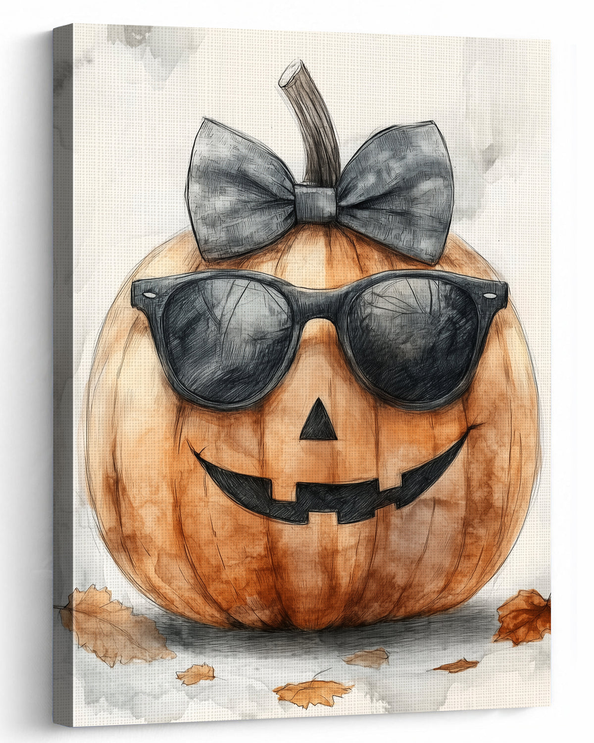 Cool Pumpkin Halloween Canvas Wall Art