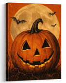 Vintage Jack-o’-Lantern Halloween Canvas Wall Art