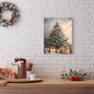 Decorated Christmas Tree Canvas Wall Art with Gifts, Festive Holiday Artwork for Living Room, Bedroom and Entryway