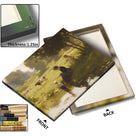 Mother and Child by the Pastoral Pond Nostalgic Impressionist Countryside Painting Wall Art