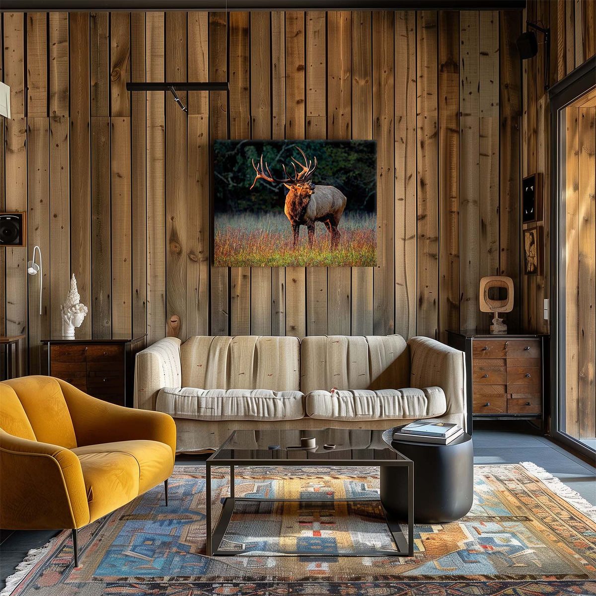 Majestic Elk in the Wild Woodland Canvas Wall Art