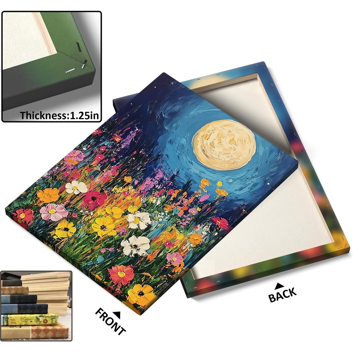 Moonlit Wildflower Meadow Wall Art