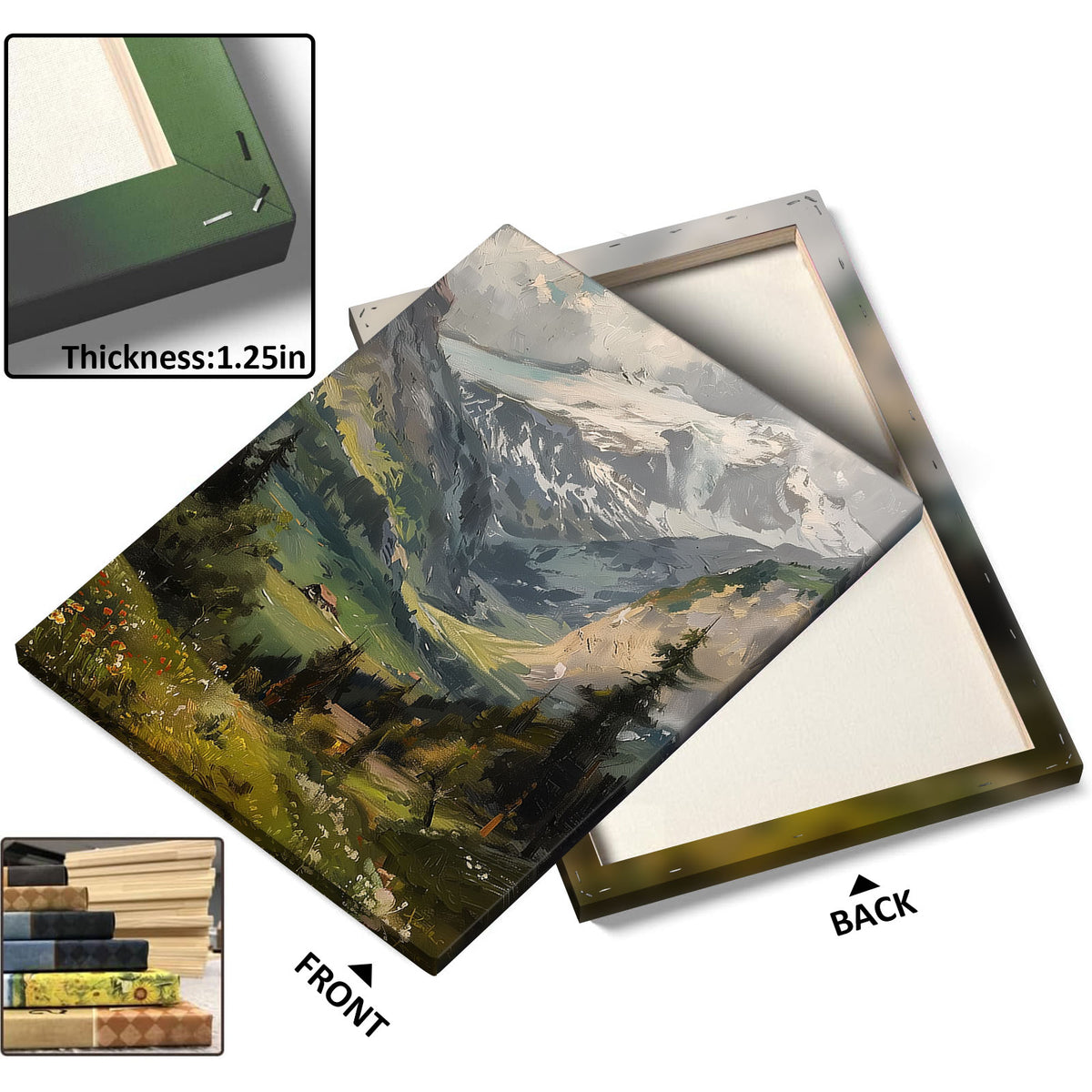 Alpine Mountain Snowy Valley Wall Art