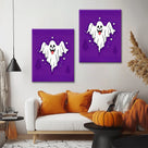 Playful Starry Ghost Halloween Canvas Wall Art