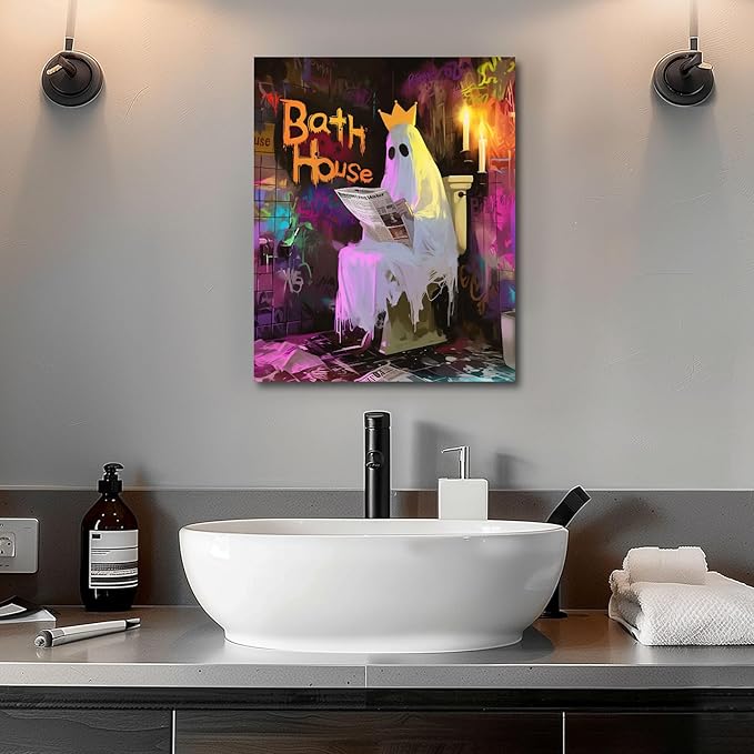 Spooky Bathroom / 8"L x 10"W