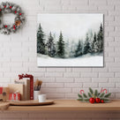 Snowy Pine Forest Canvas Wall Art, Winter Woodland Landscape Artwork for Living Room, Bedroom and Entryway