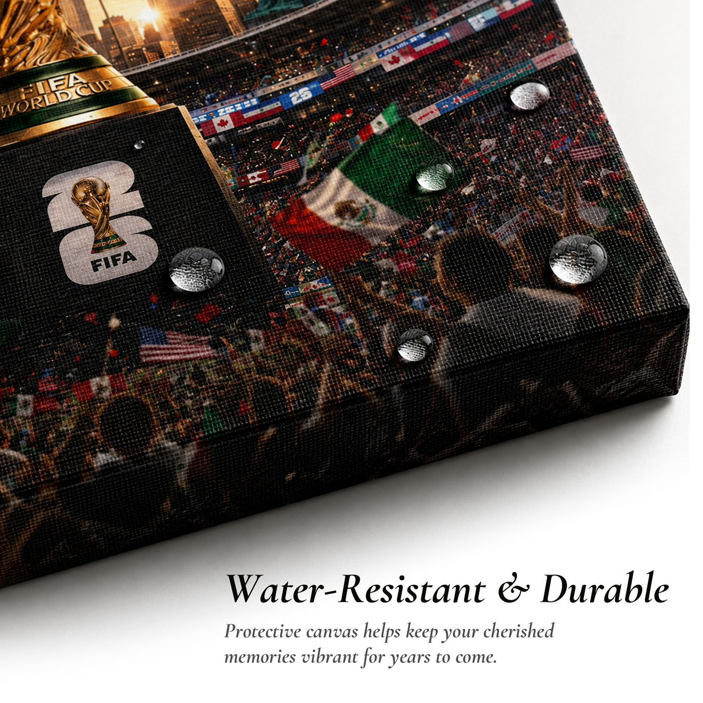 2026 World Soccer Canvas Wall Art – Canada Mexico USA Championship Stadium Print