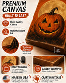 Vintage Jack-o’-Lantern Halloween Canvas Wall Art