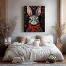 Easter Modern Easter Bunny Canvas Wall Art, Stylish Bunny Home Decor Print Painting Spring Aesthetic Artwork, Rustic Easter Charm Holiday Gift Nursery Living Room Decoration