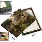 Atmospheric Pastoral Landscape Painting Shepherd and Sheep in the Misty Meadow Wall Art