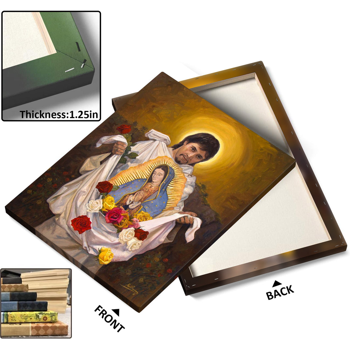 Mexican Catholic Devotional Painting Our Lady of Guadalupe Religious Wall Art