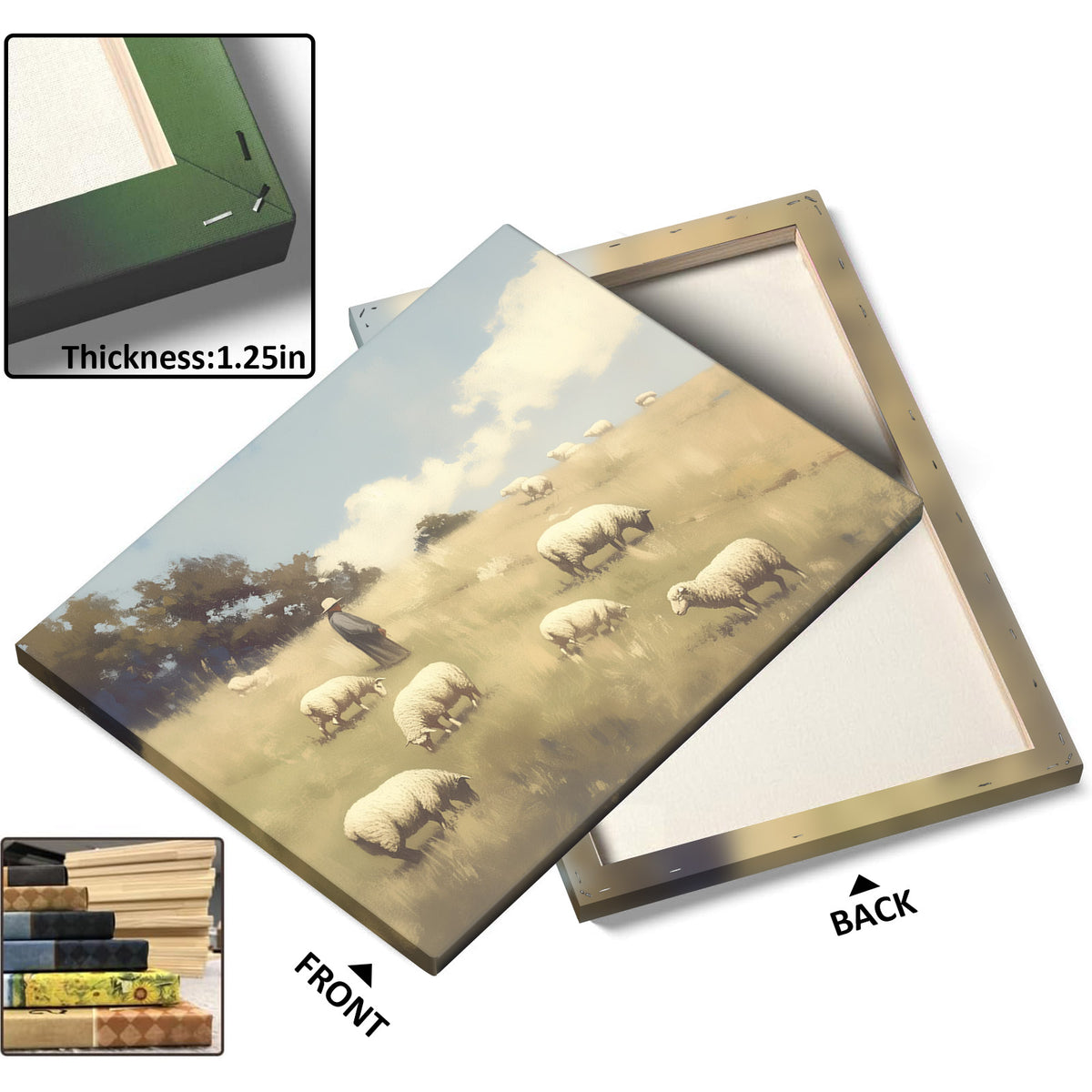 Shepherd and Sheep Pasture Wall Art