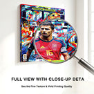 Rodri Golden Ball Graffiti Canvas Wall Art – Spain No. 16 Soccer Print