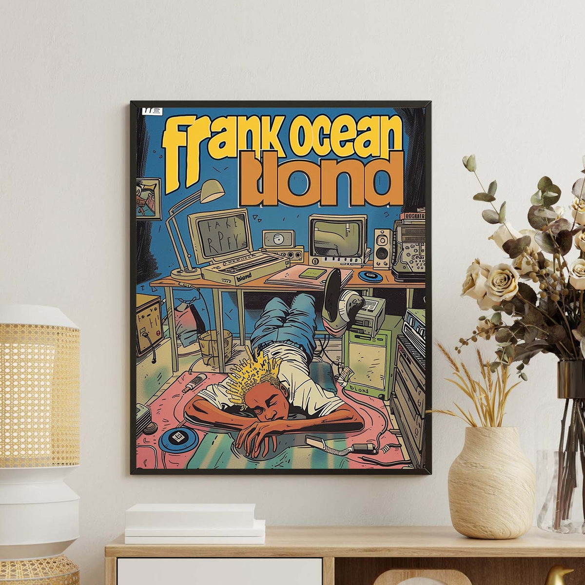 Frank Ocean Blonde Retro Music Studio Canvas Wall Art