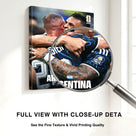 Argentina Soccer Team Celebration Canvas Wall Art – Emotional Match Moment Print