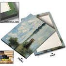 Impressionist Lakeside Landscape Painting Peaceful Lake and Rowboat Wall Art
