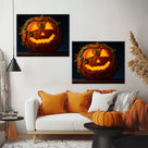 Vine-Wrapped Jack-o’-Lantern Halloween Canvas Wall Art