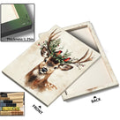 Christmas Deer and Woodland Wildlife Canvas Wall Art, Rustic Winter Holiday Decor