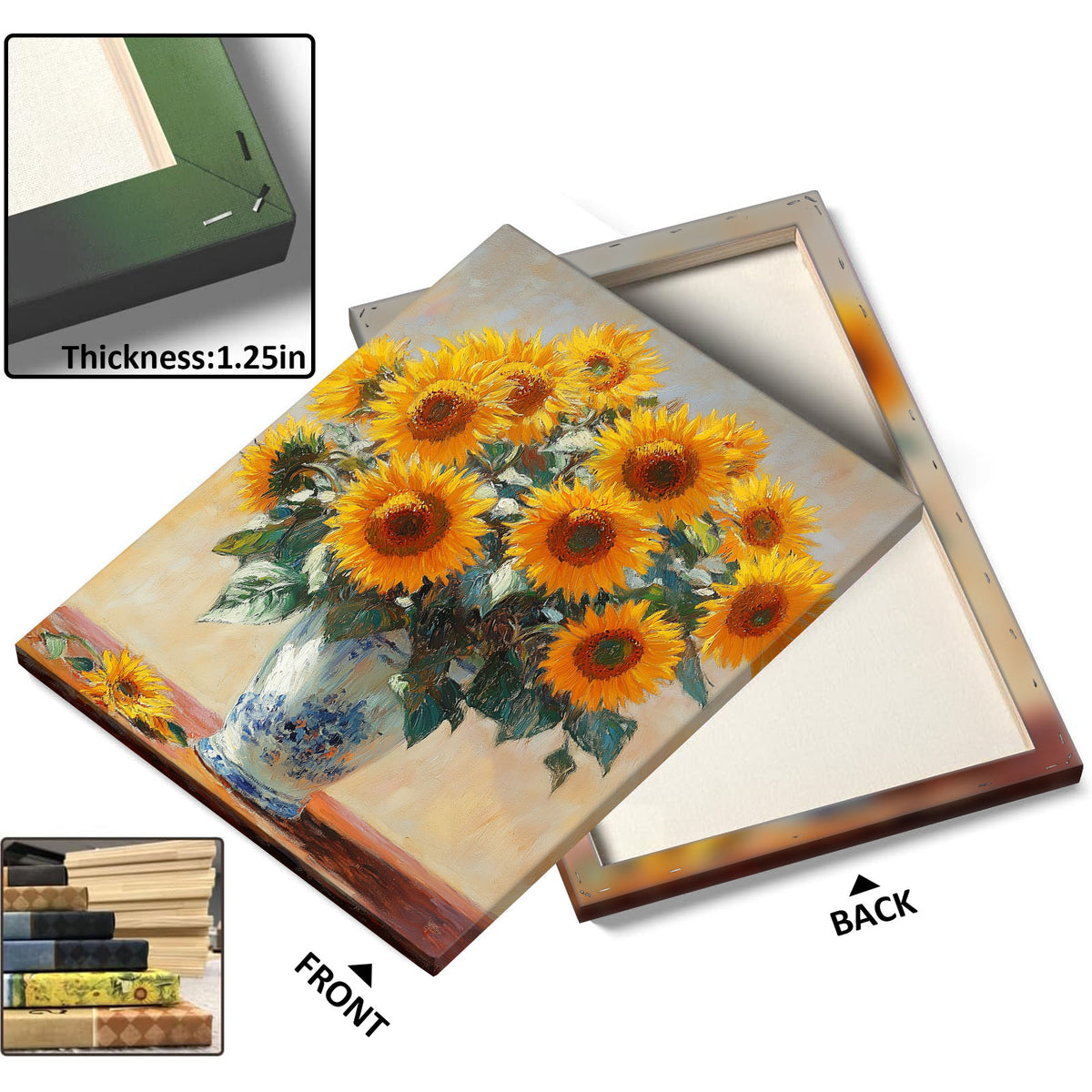 Sunflower Bouquet Still Life Oil Painting Wall Art