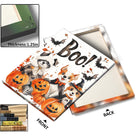 Halloween Boo! Animal Friends Canvas Wall Art – Cute Watercolor Dogs, Bats and Pumpkins Decor