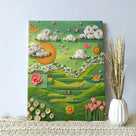 Whimsical Green Garden Paper Art Wall Decor