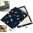 Cute Ghost, Bat and Pumpkin Pattern Illustration Halloween Ghost Wall Art