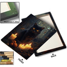 Enchanted Forest Black Cat Painting and Candles Halloween Wall Art