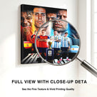 Spain vs Argentina Face-Off Canvas Wall Art – Soccer Final Player Collage