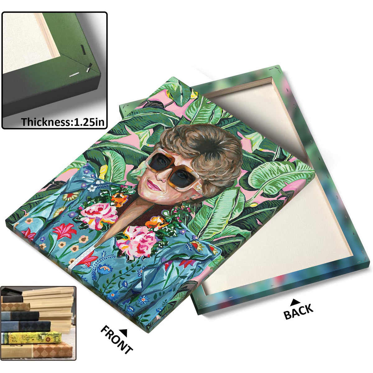 Bold Pop Art Botanical Portrait Painting Colorful Floral Fashion Wall Art