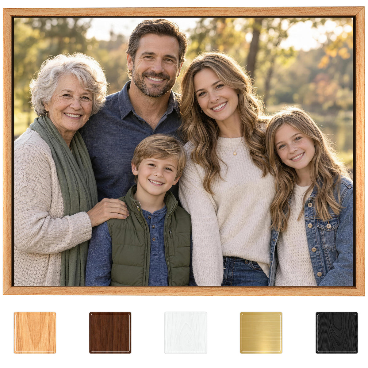 Custom Family Photo Canvas – Multi-Generation Portrait Wall Art