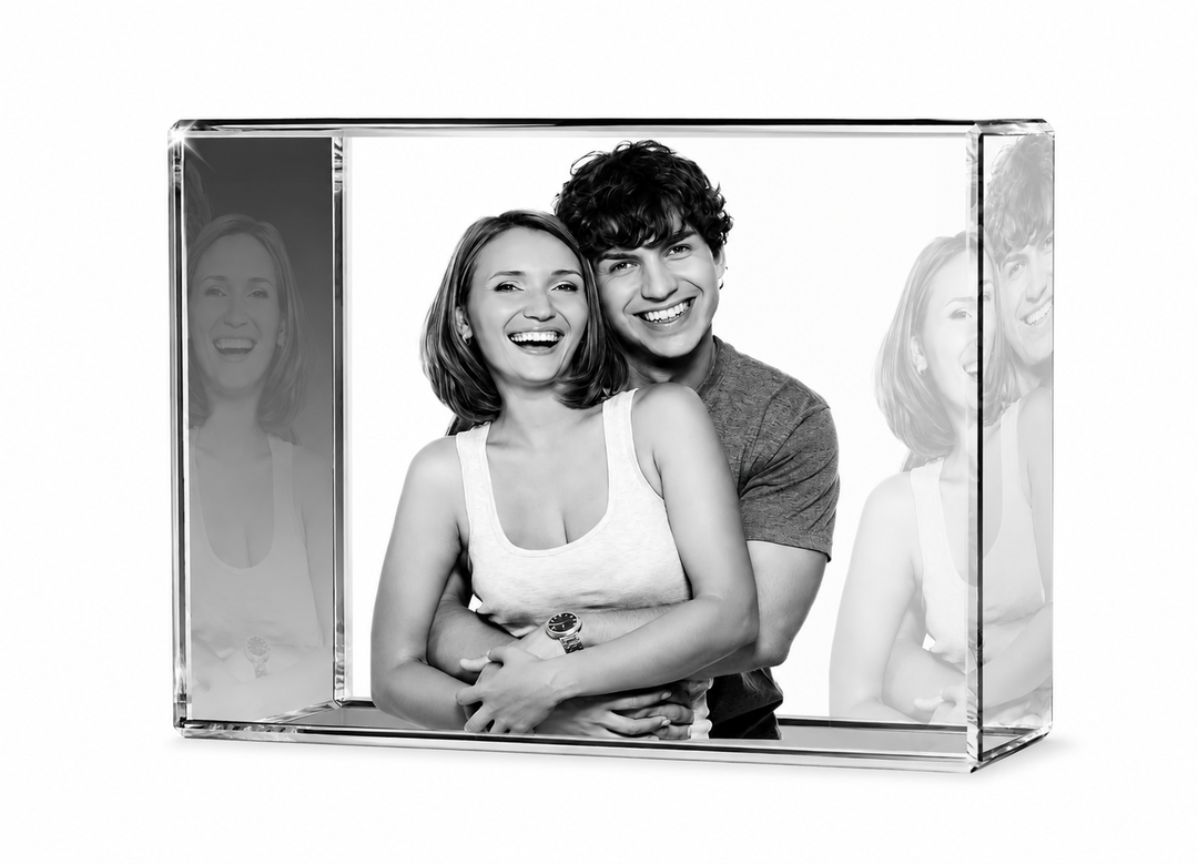 Personalized 3D Crystal Photo Engraved with K9 Crystal & Subsurface