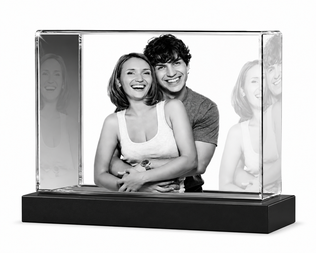 Personalized 3D Crystal Photo Engraved with K9 Crystal & Subsurface