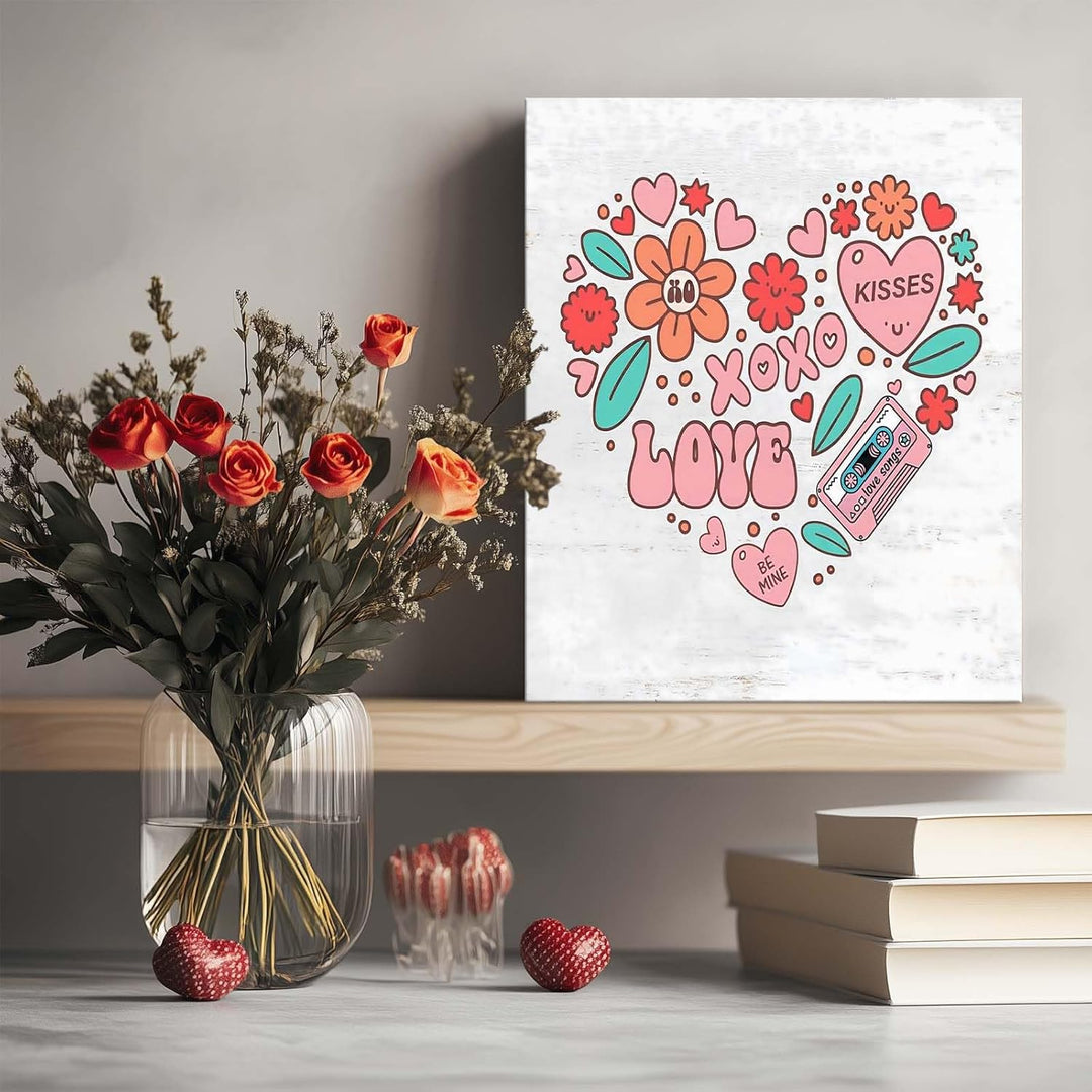 Cute Heart with Cute Flowers and Love Elements