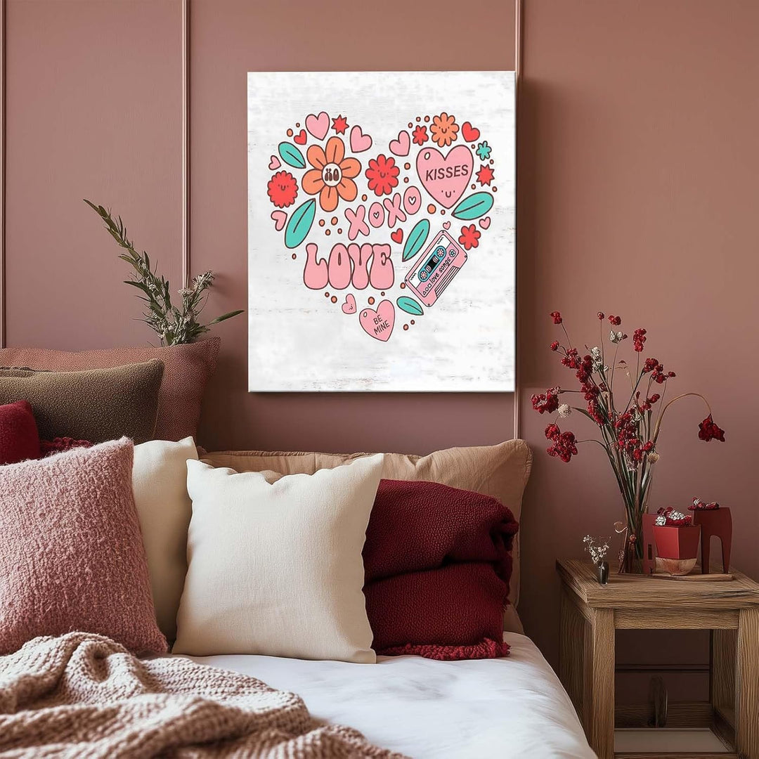 Cute Heart with Cute Flowers and Love Elements