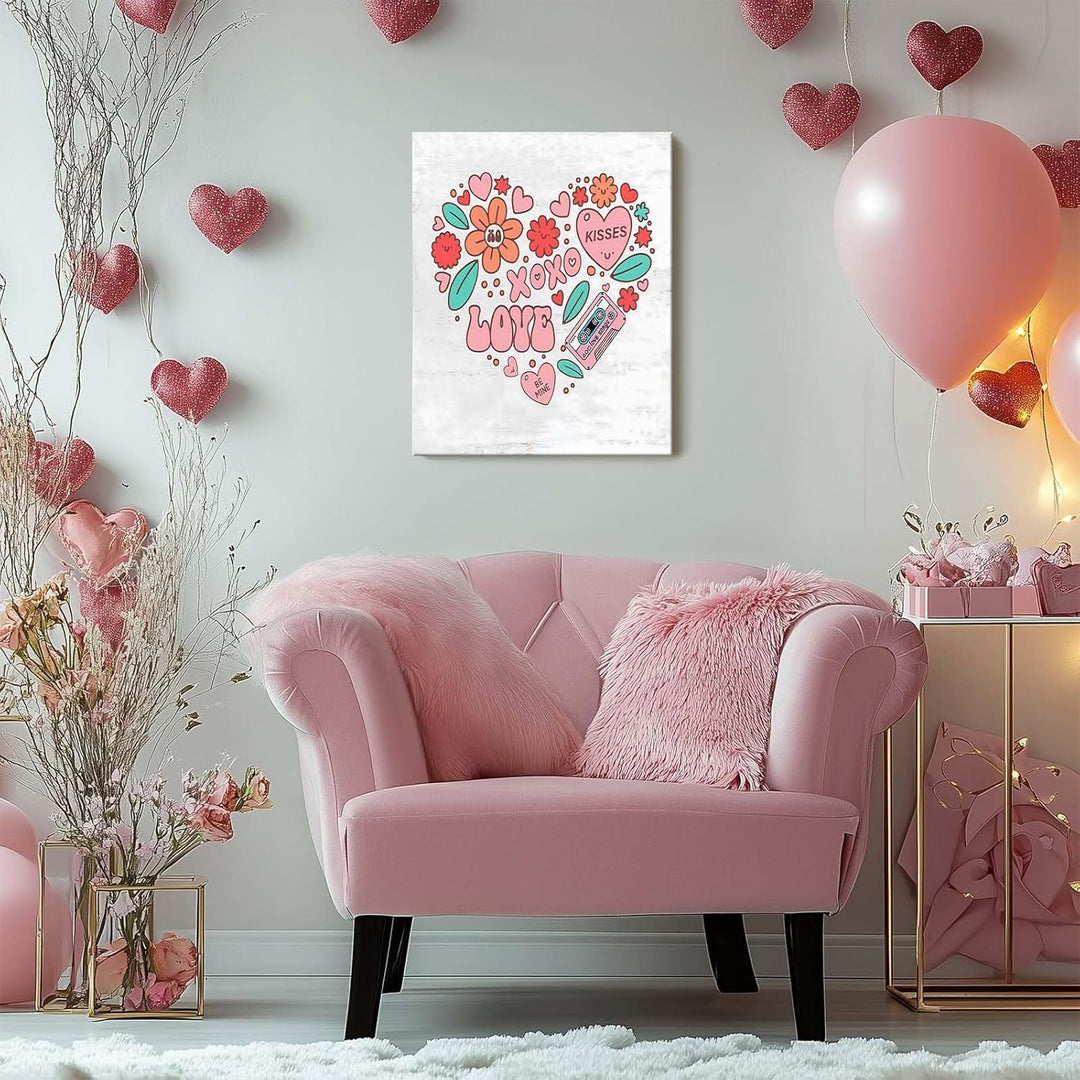 Cute Heart with Cute Flowers and Love Elements