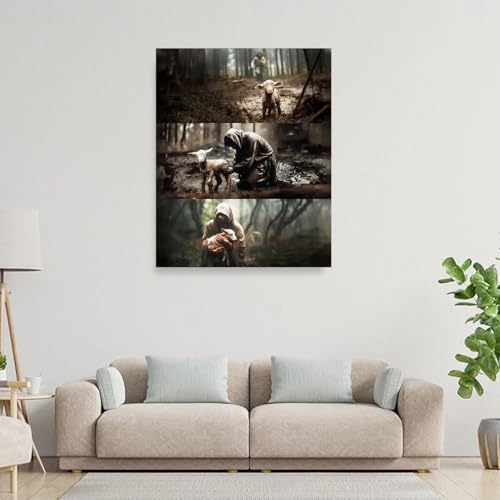 Jesus and Lamb Canvas Wall Art