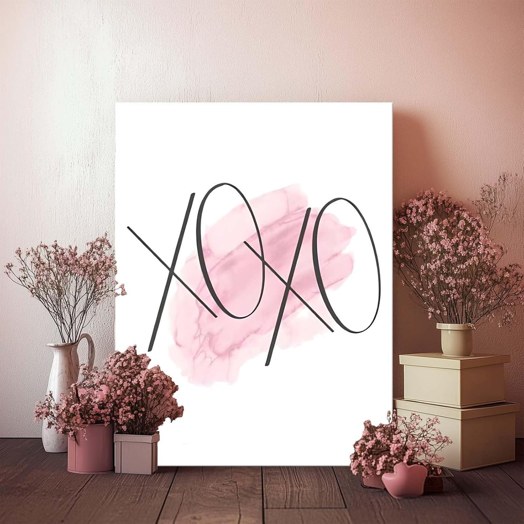 Romantic Valentine Pictures Print Couple Gift Pink Watercolor Design