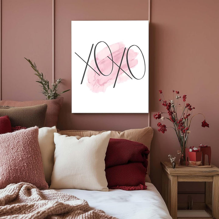 Romantic Valentine Pictures Print Couple Gift Pink Watercolor Design