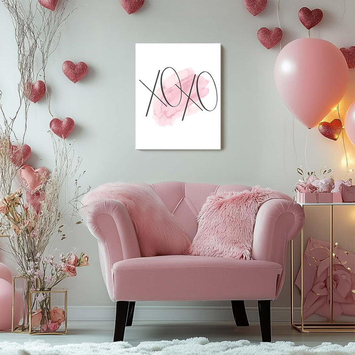 Romantic Valentine Pictures Print Couple Gift Pink Watercolor Design