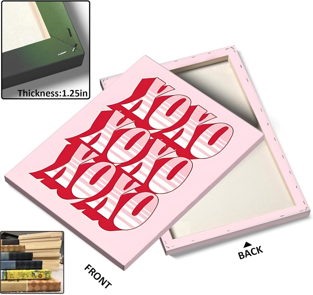 Romantic Valentine Pictures Print Typography in Red and Pink Print
