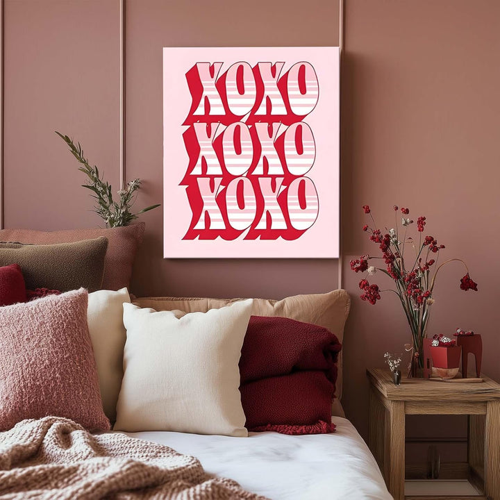 Romantic Valentine Pictures Print Typography in Red and Pink Print