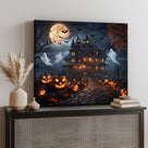 Pumpkinlit Haunted Castle Halloween Canvas Wall Art
