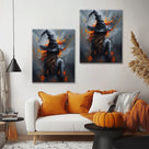 Ember Witch Halloween Canvas Wall Art