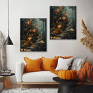 Enchanted Mushroom Forest Halloween Canvas Wall Art