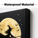 Witch Silhouette Halloween Canvas Wall Art, Magical Gothic Decor