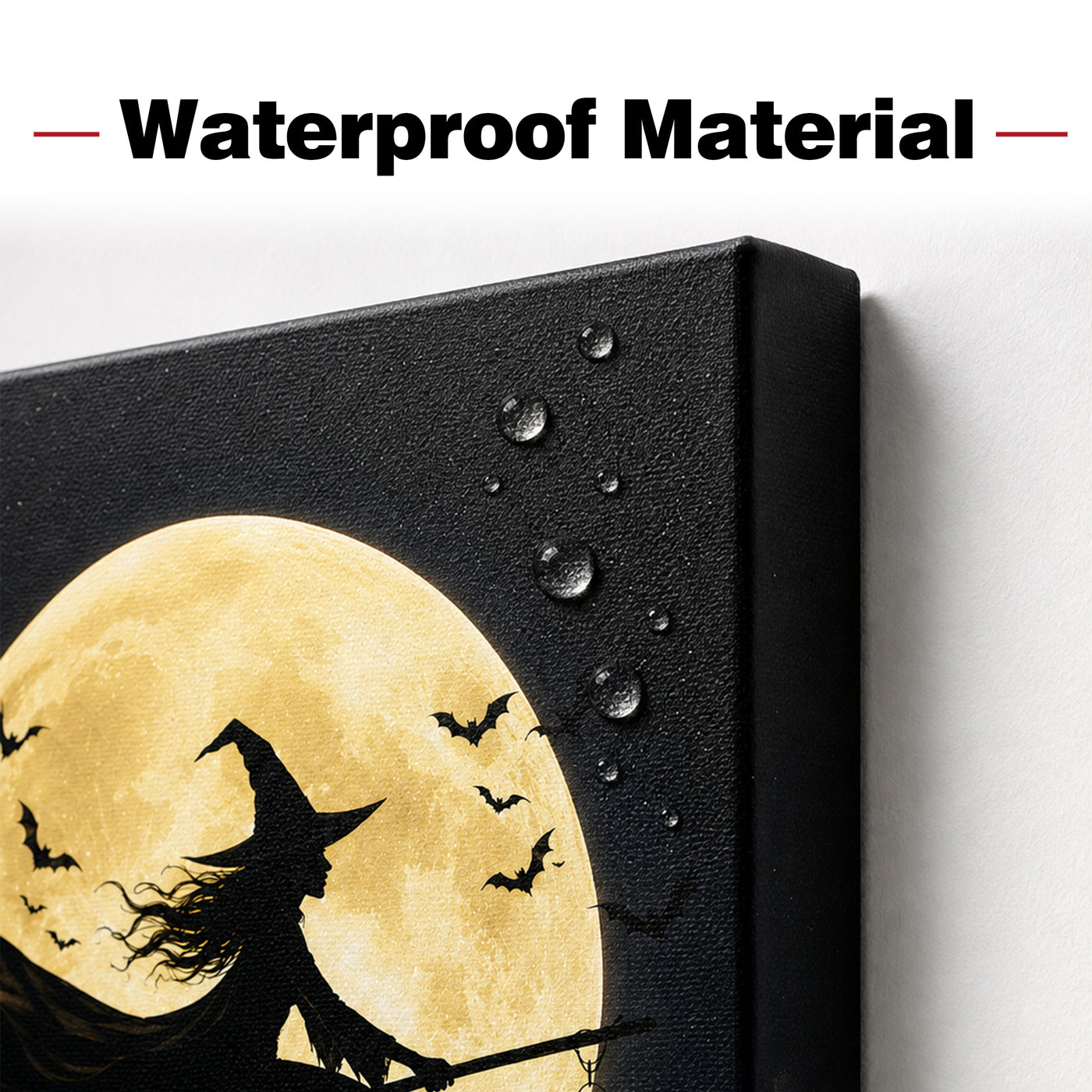 Witch Silhouette Halloween Canvas Wall Art, Magical Gothic Decor