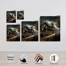 Shadowy Halloween Village Street Canvas Wall Art