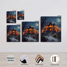 Ghostly Pumpkin Manor Halloween Canvas Wall Art