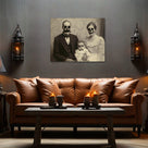 Skeleton Family Portrait Vintage Gothic Family Portrait Painting Wall Art